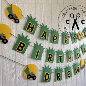 LAWN MOWER Birthday Party - Personalized Handmade &quot;Happy Birthday&quot; Banner - *Made to Order*