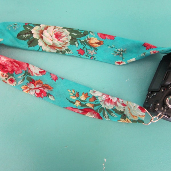 Floral Cotton Scarf Camera Strap