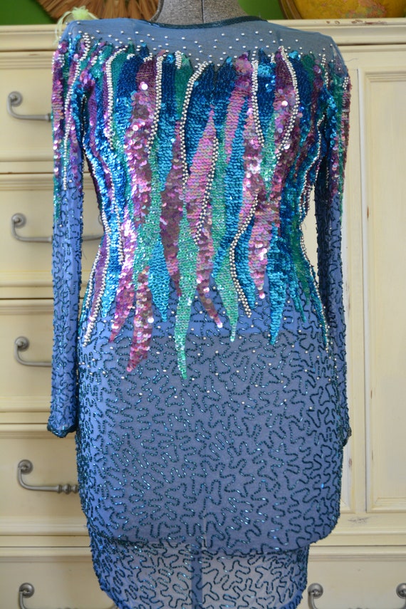 Vintage 1980s 1990s Siteline Sequins Dress - Size