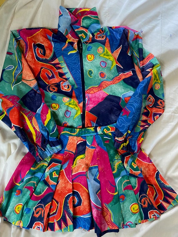 Beautiful, Rare 90s Vintage Tennis Skirt Set Colo… - image 2