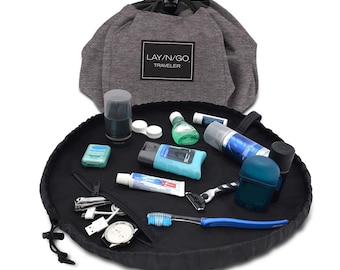 Lay-n-Go TRAVELER (20"): Grey Men's Dopp Kit, Travel Organizer