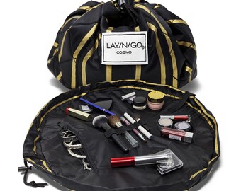 NEW! Lay-n-Go COSMO (20") : Striped Cosmetic Bag, Travel Organizer, Makeup Pouch