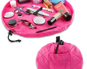 Lay-n-Go COSMO DELUXE (22") : Pink Cosmetic Bag, Travel Organizer, Makeup Pouch