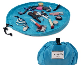Lay-n-Go COSMO (20") : Ocean Blue Cosmetic Bag, Travel Organizer, Makeup Pouch