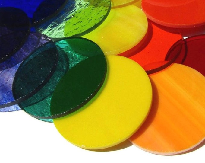 Precut Stained Glass Circles 2.5 Stained Glass Mosaic Etsy