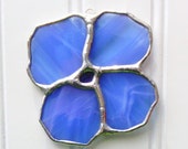 Stained Glass Suncatcher Blue Flower Tiffany Style Glass Art Sun Catcher Garden Decoration Gift Idea