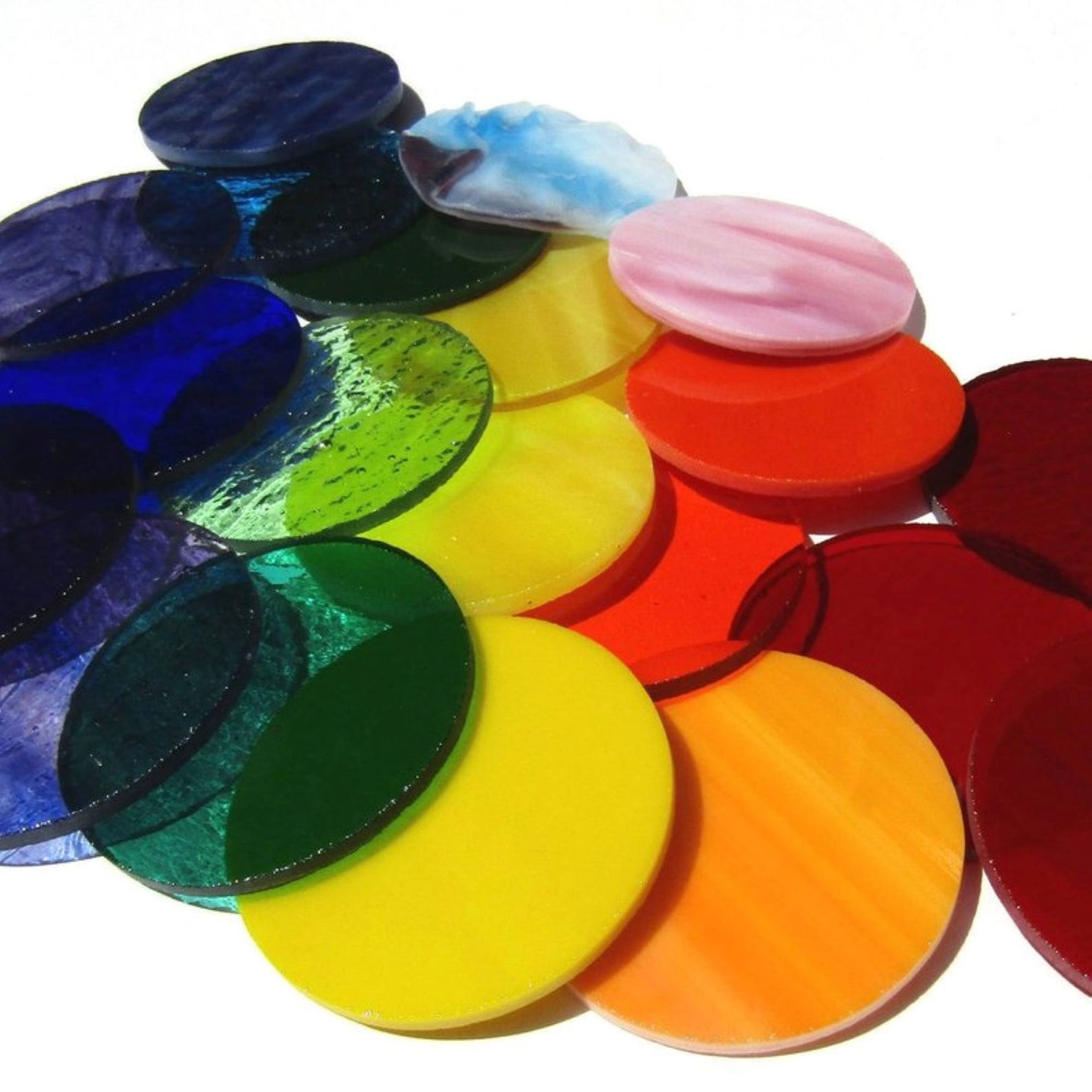 20 Precut Stained Glass Circles Choose Your Size Handmade to Etsy