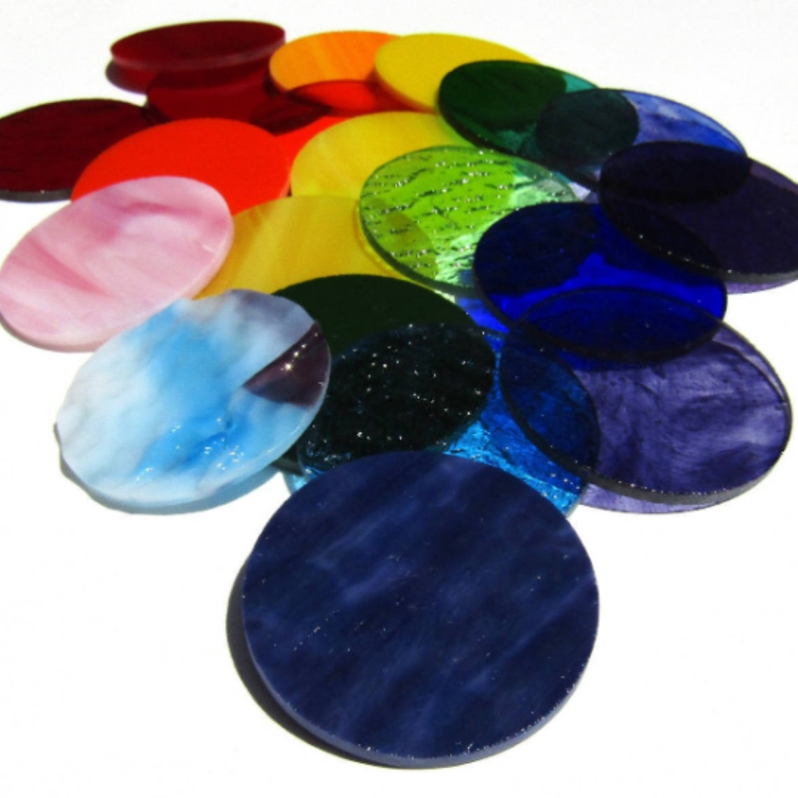20 Precut Stained Glass Circles Choose Your Size Handmade to Etsy