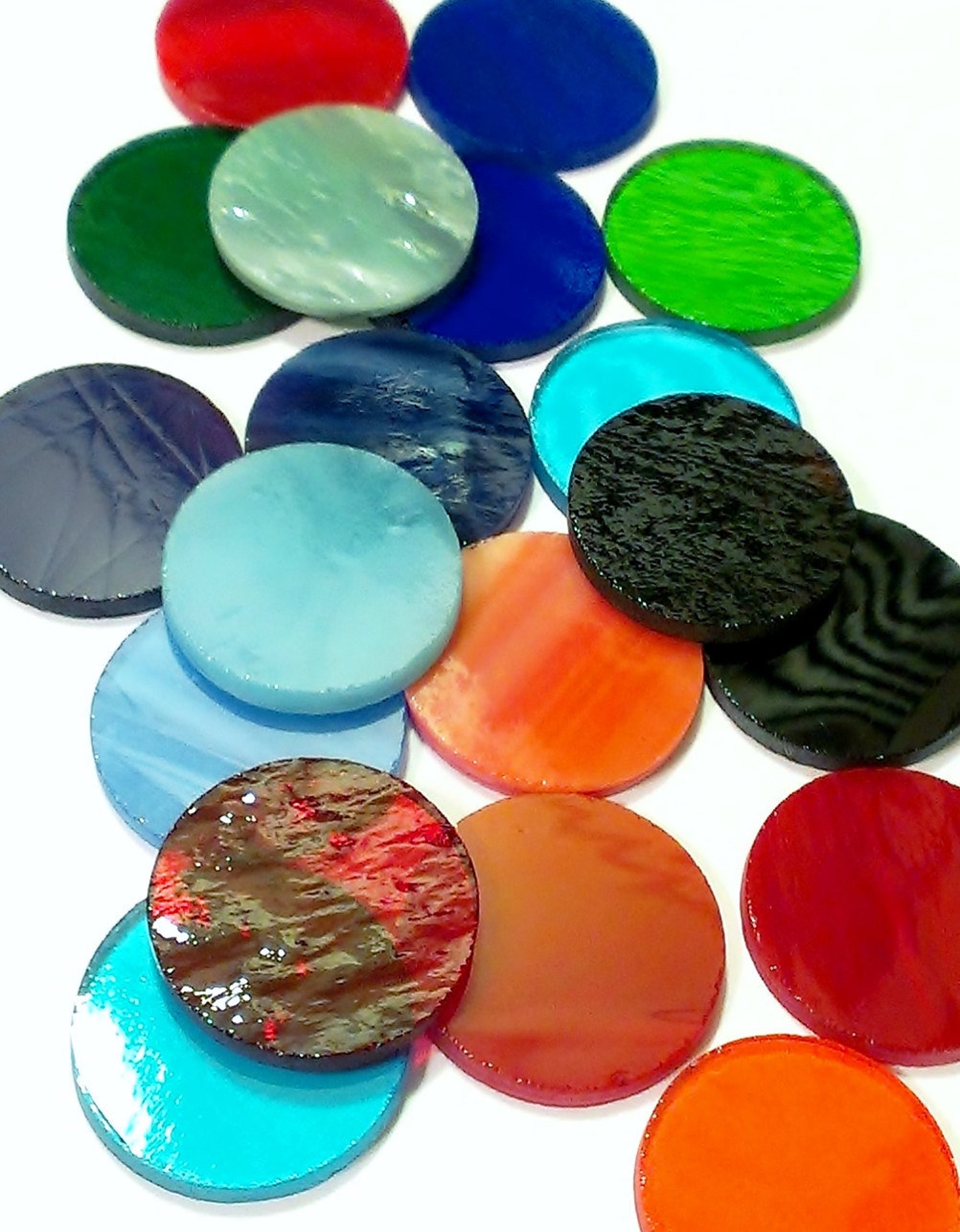 20 Precut Stained Glass Circles Choose Your Size Handmade to Etsy