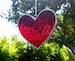 Red Heart Stained Glass Suncatcher, Hanging Window Ornament, Garden Decor, Made to Order Valentine Gift 