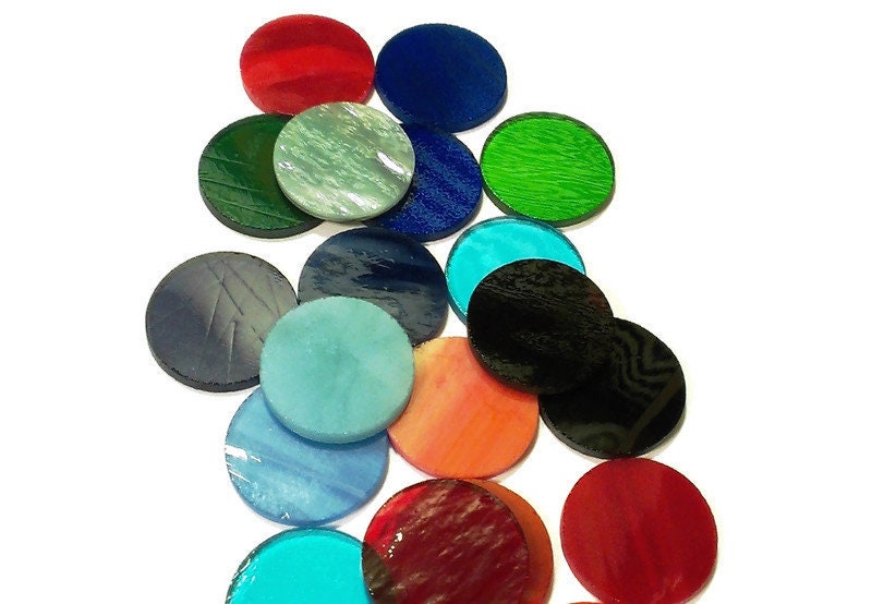 20 Precut Stained Glass Circles Choose Your Size Handmade to Etsy