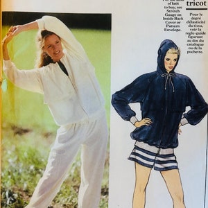 Vogue 8582 Sewing Pattern Woman's Hooded Jacket with Front Zipper, Track Pants and Shorts Uncut Size 12 Vintage 1990s