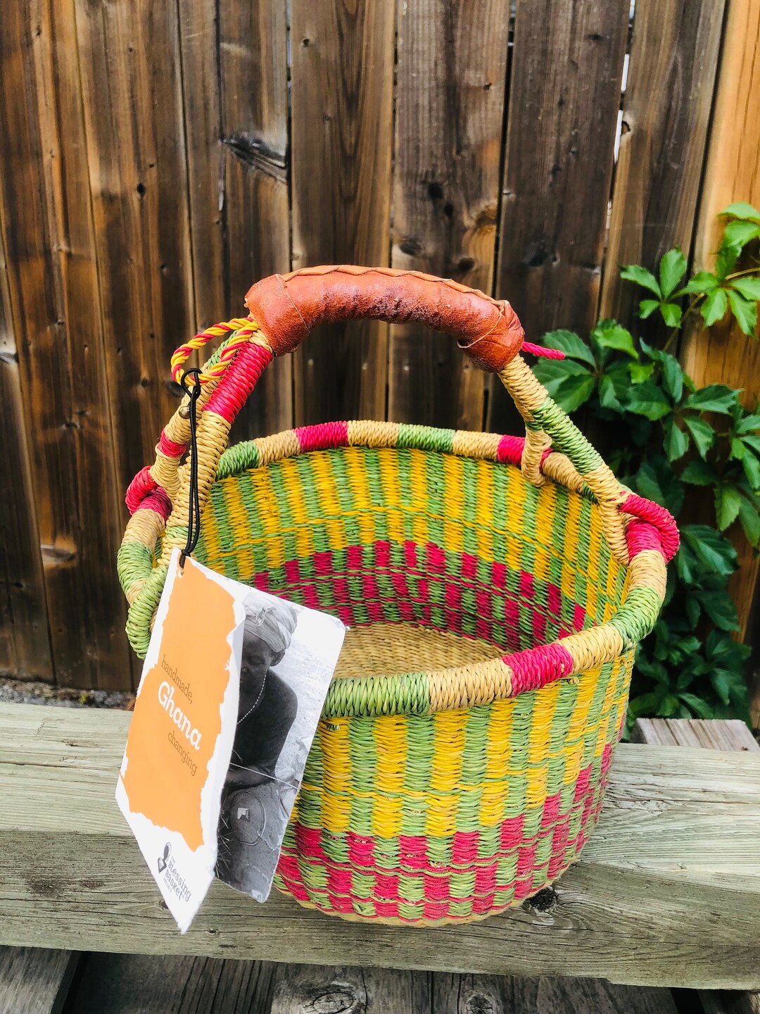 Artisan Bolga Basket Made in Ghana Woven Blessing Basket With Etsy