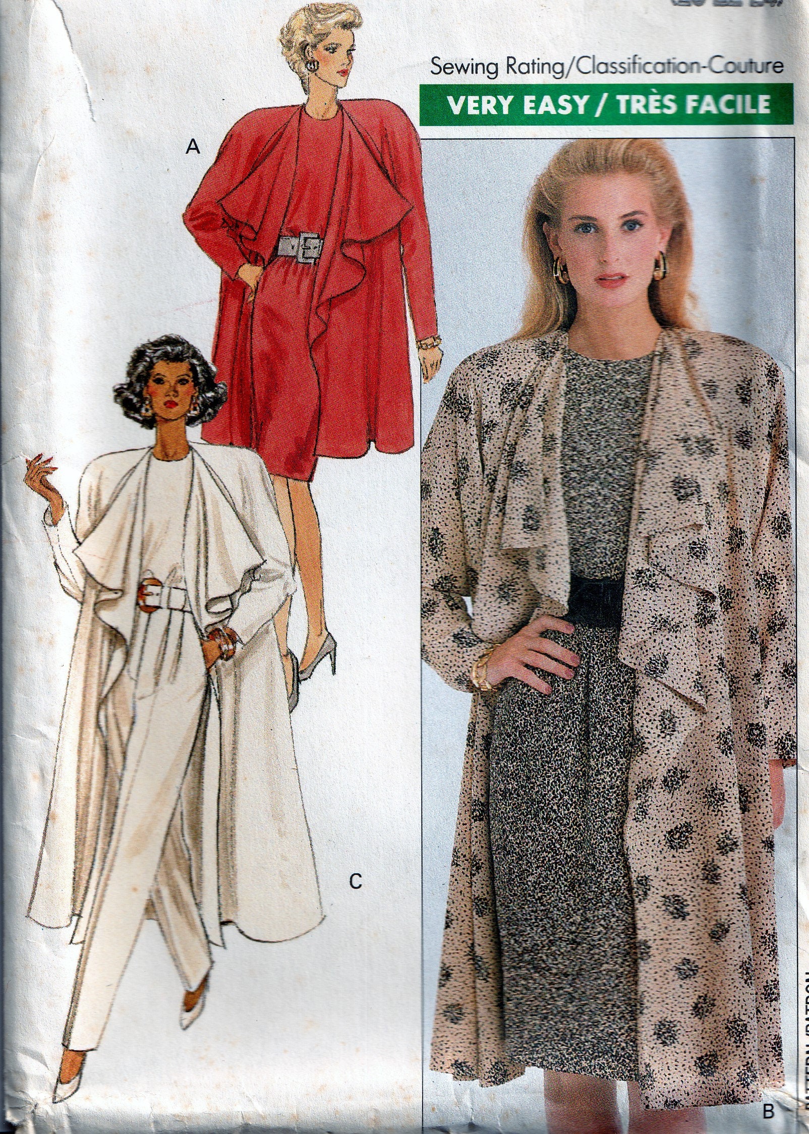 Vintage 1980s Butterick Pattern 3025 Womans Easy Loose Fit Vintage 1980s Butterick Pattern 3025 Womans Easy Loose Fit