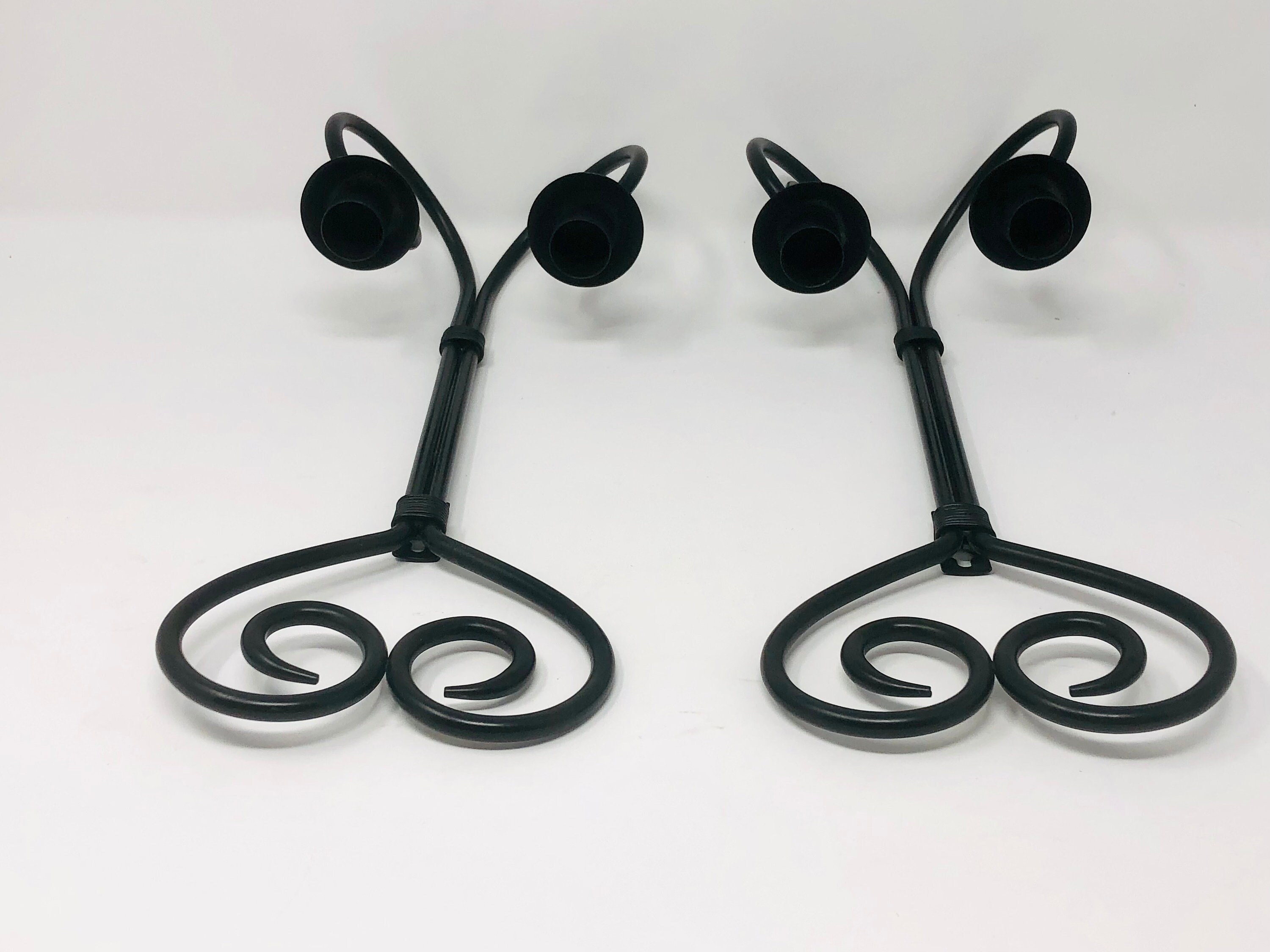 Portacandele Da Parete A Cuore In Metallo - Decorazione 39cm Nero Per Interni - Foto 11