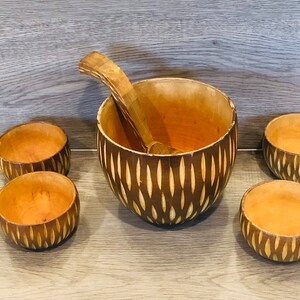 Wood Nut Snack Bowl Serving Set / Vintage Small Nut Snack Wood Nut Snack Bowl Serving Set / Vintage Small Nut Snack