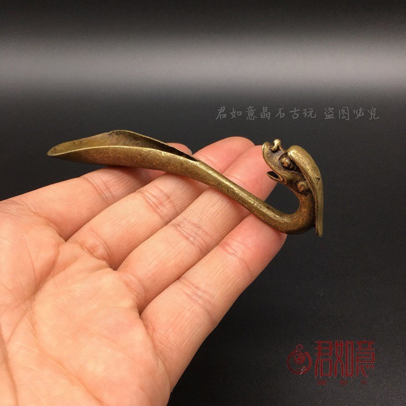 chinese copper bronze tea spoon