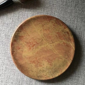 old chinese red silk inkstone 红丝砚 tea cup base 031001