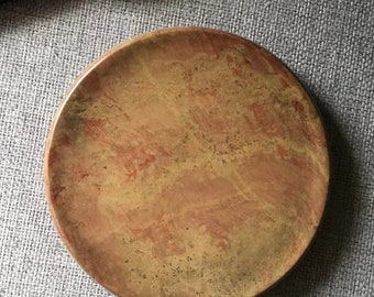 old chinese red silk inkstone 红丝砚 tea cup base 031001