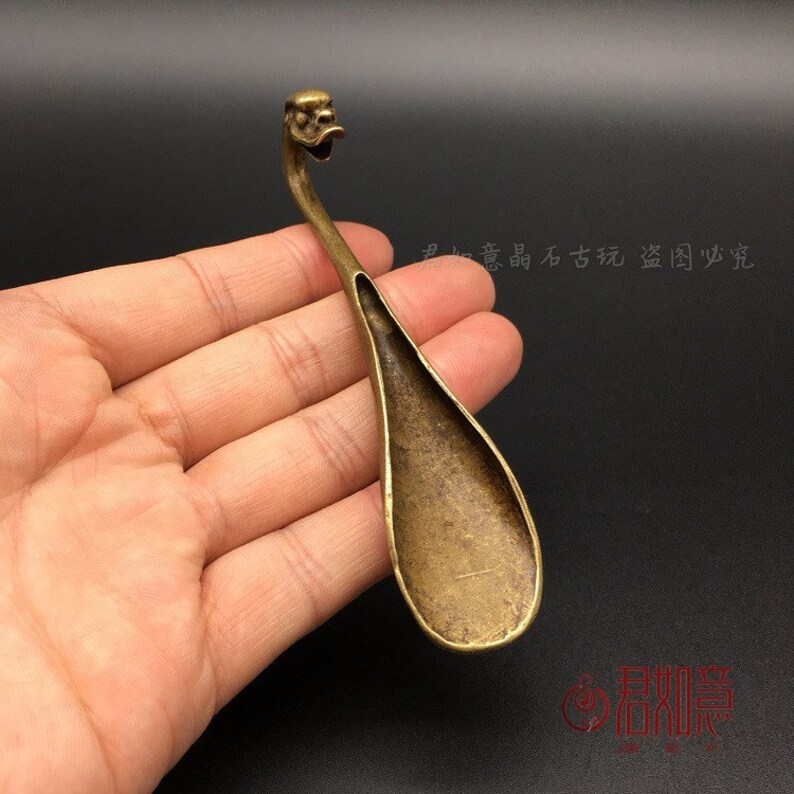 chinese copper bronze tea spoon