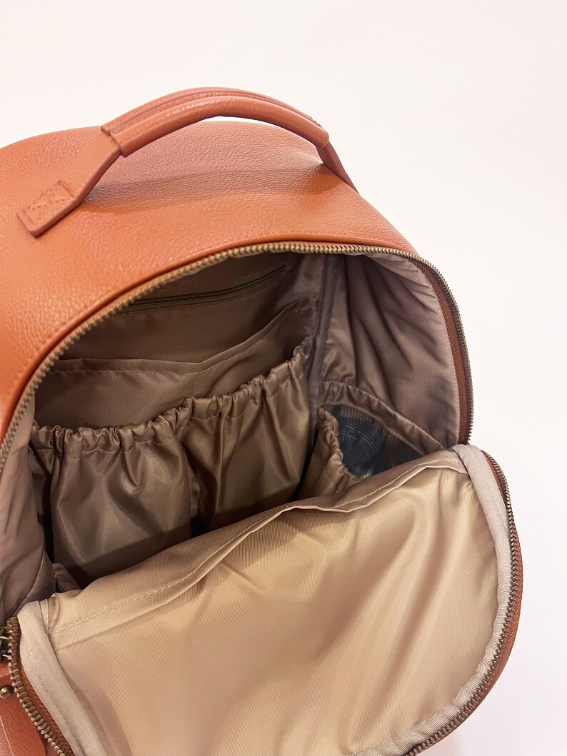 The Joni Backpack Diaper Bag in Camel 2.0 image 8