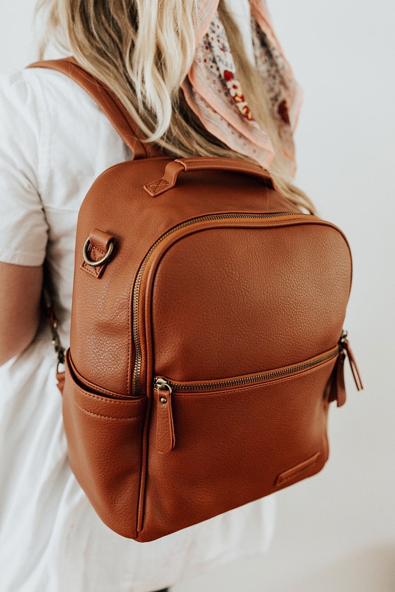 The Joni Backpack Diaper Bag in Camel 2.0 image 2