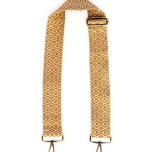 Southwest Embroidered Mustard Shoulder Purse Strap, Adjustable Crossbody Boho Pattern Replacement Bag Strap, Womens Designer Guitar Handbag