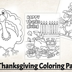 20 Thanksgiving Coloring Pages Digital Download