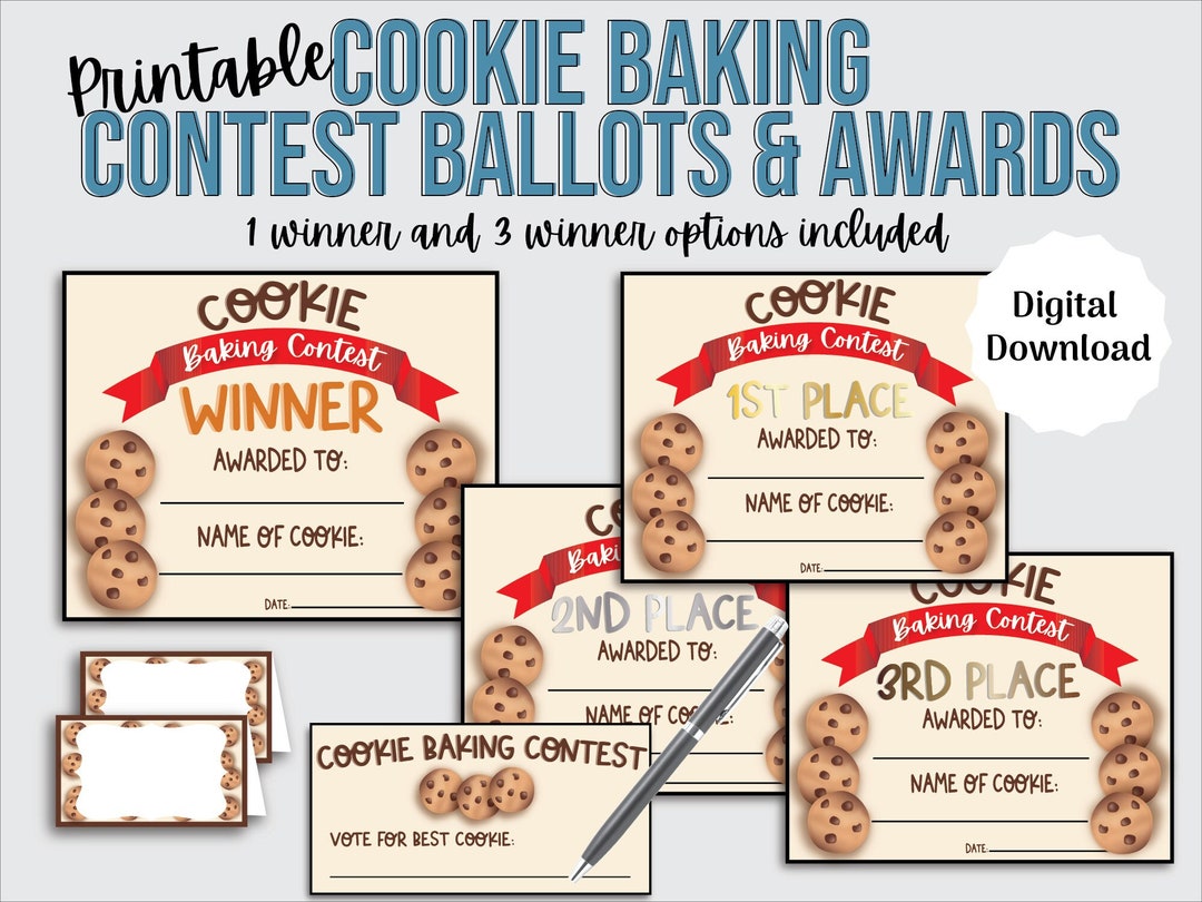 Printable Cookie Baking Contest Voting Ballots and Awards Etsy