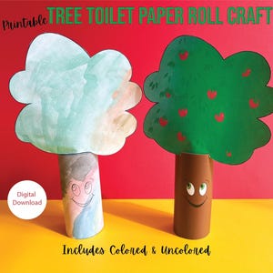 Tree Toilet Paper Roll Craft for Kids – Fun DIY Activity for Nature-Themed Crafts & Classroom Projects, Earth Day Upcycle Activity Printable