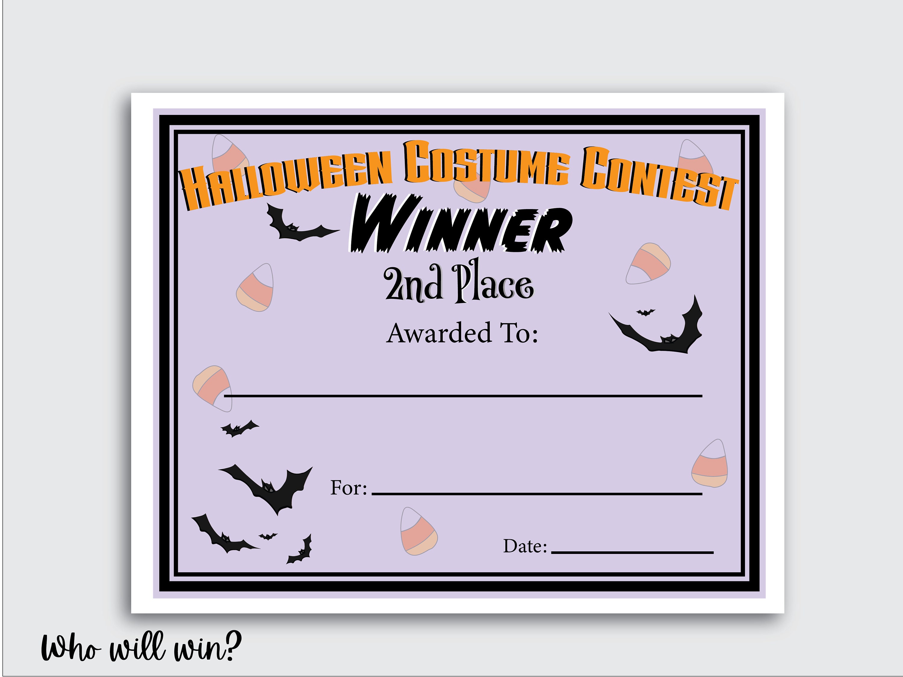 Halloween Costume Contest Printable Bundle, Voting Ballots and Award ...