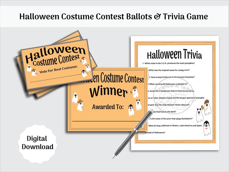 Printable Halloween Costume Contest Ballots Award - Etsy