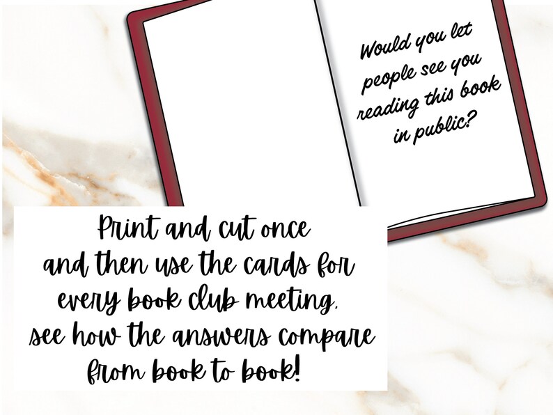 Printable Romance Book Club Question Cards, Spicy Romance Novel Book