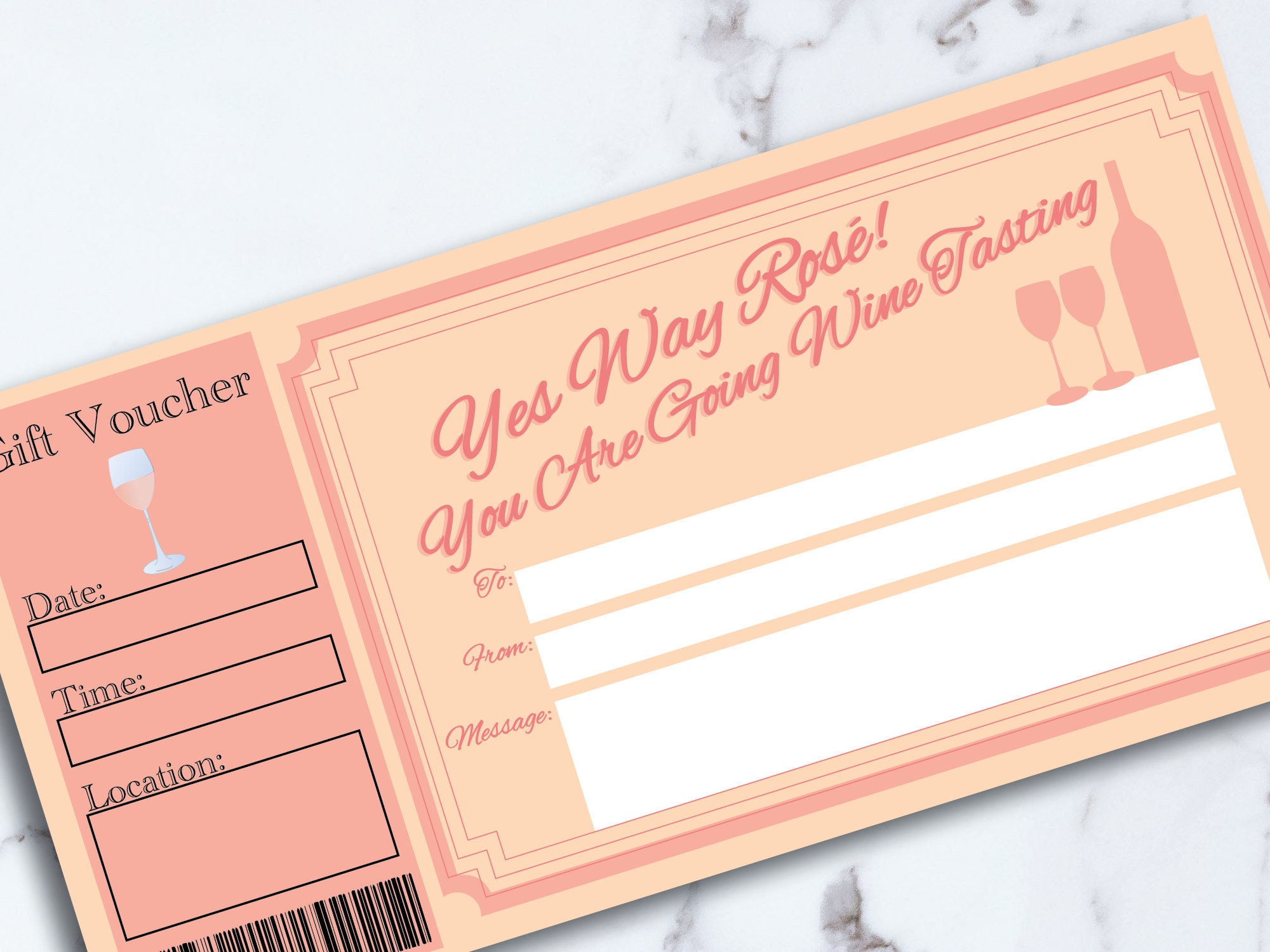 Wine Tasting Surprise Gift Certificate Voucher Wine Tasting Etsy