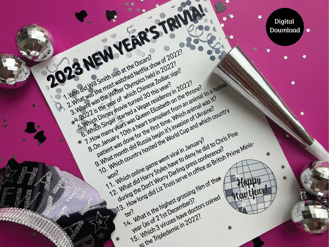 Printable New Year’s Eve Trivia - Mom. Wife. Busy Life.