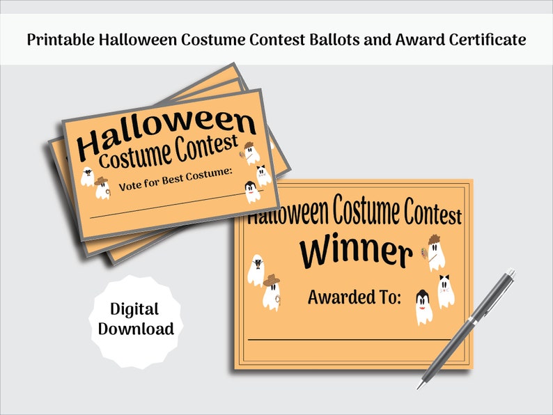 Printable Halloween Costume Contest Ballots Award Etsy