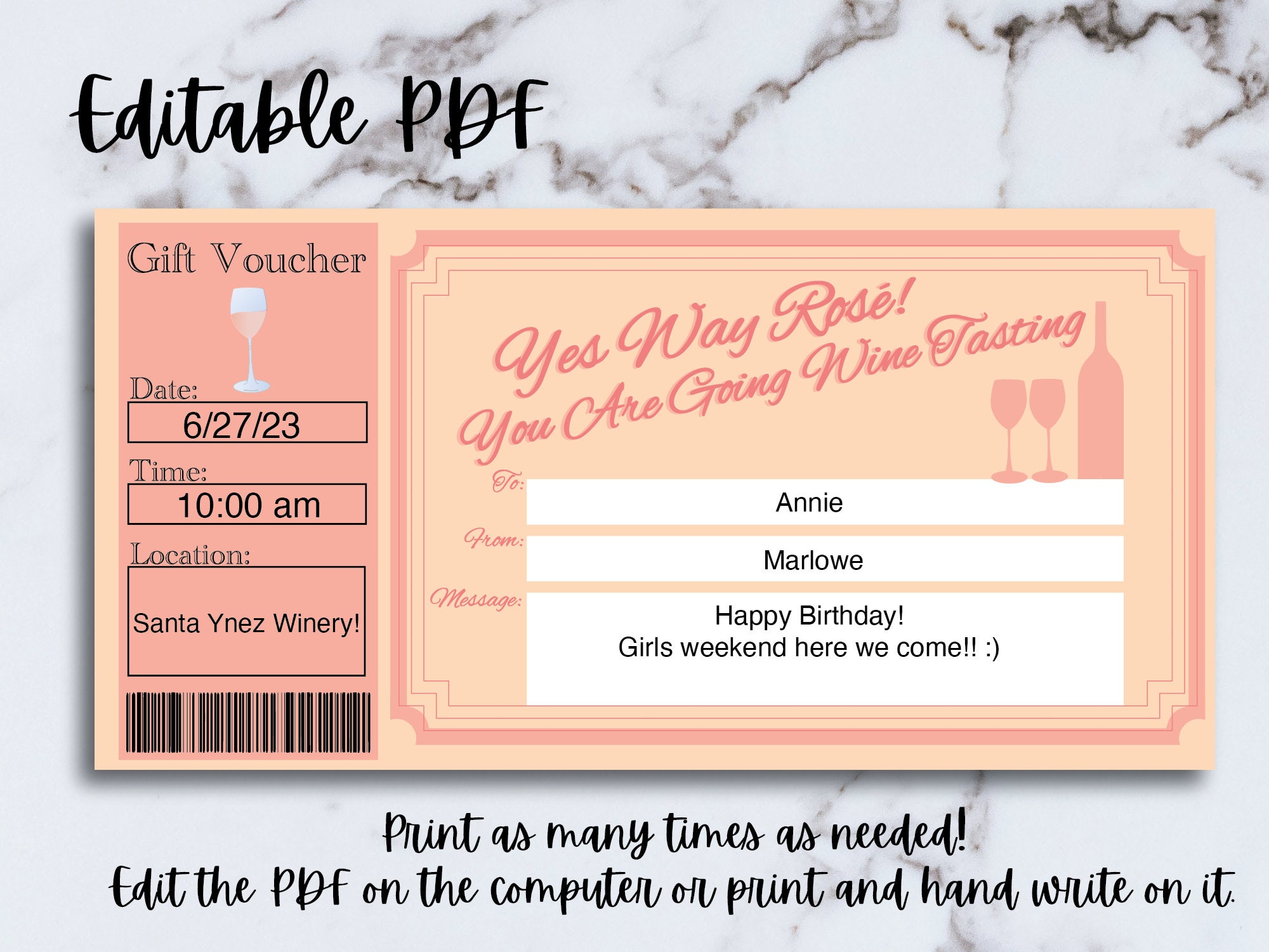 Wine Tasting Surprise Gift Certificate Voucher Wine Tasting Etsy