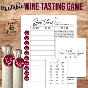 Wine Tasting Party Kit Printable, Blind Taste Test Game, Wine Tasting Scorecard, Girls Night Wine Party