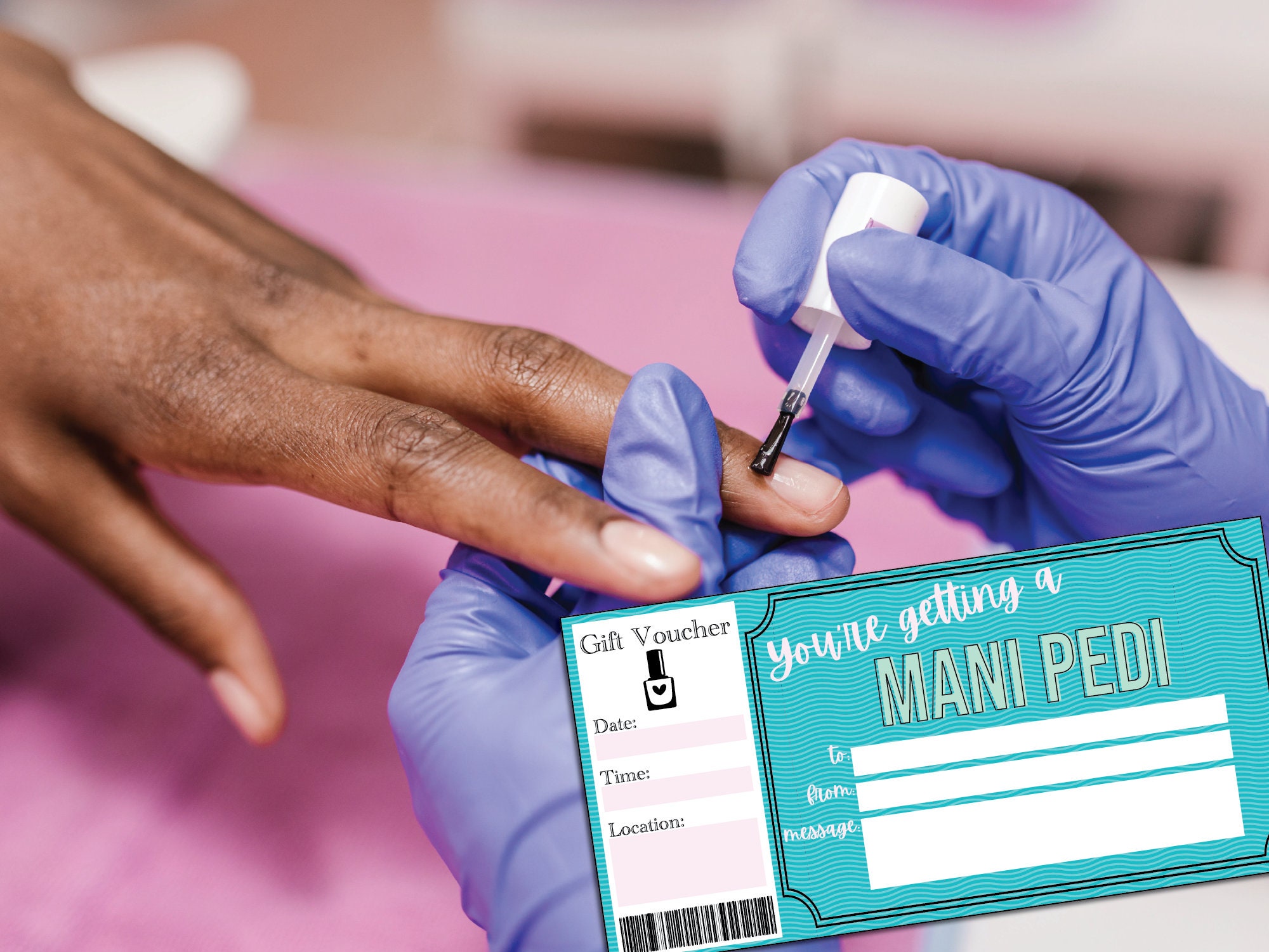 Mani Pedi Gift Certificate Voucher Printable Nail Salon Gift Mani Pedi Gift Certificate Voucher Printable Nail Salon Gift