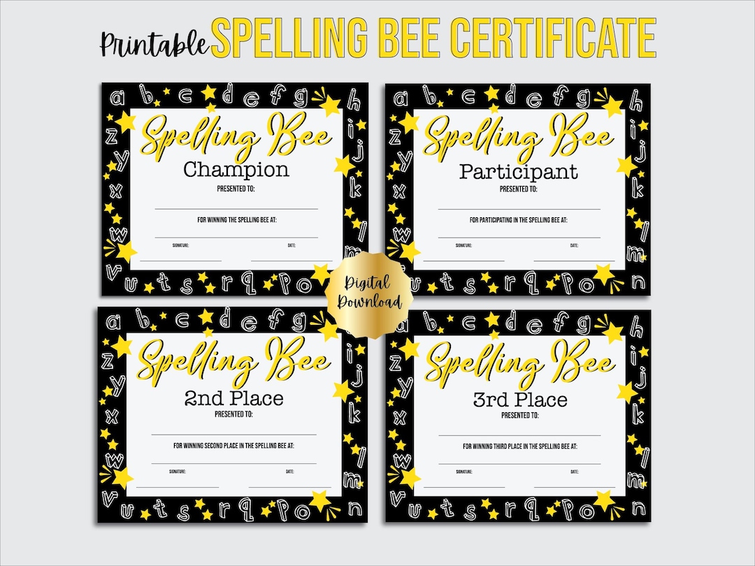 spelling-bee-certificate-printable-template-spelling-bee-competition-editable-pdf-award-etsy
