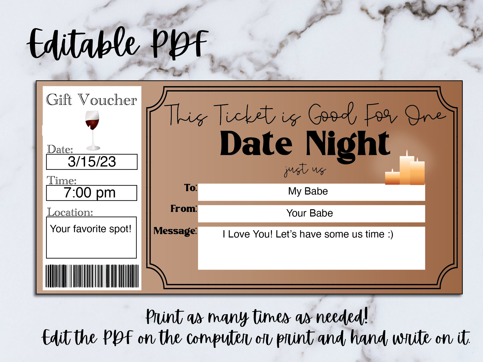 Free Printable} Give DATE NIGHT for a Wedding Gift