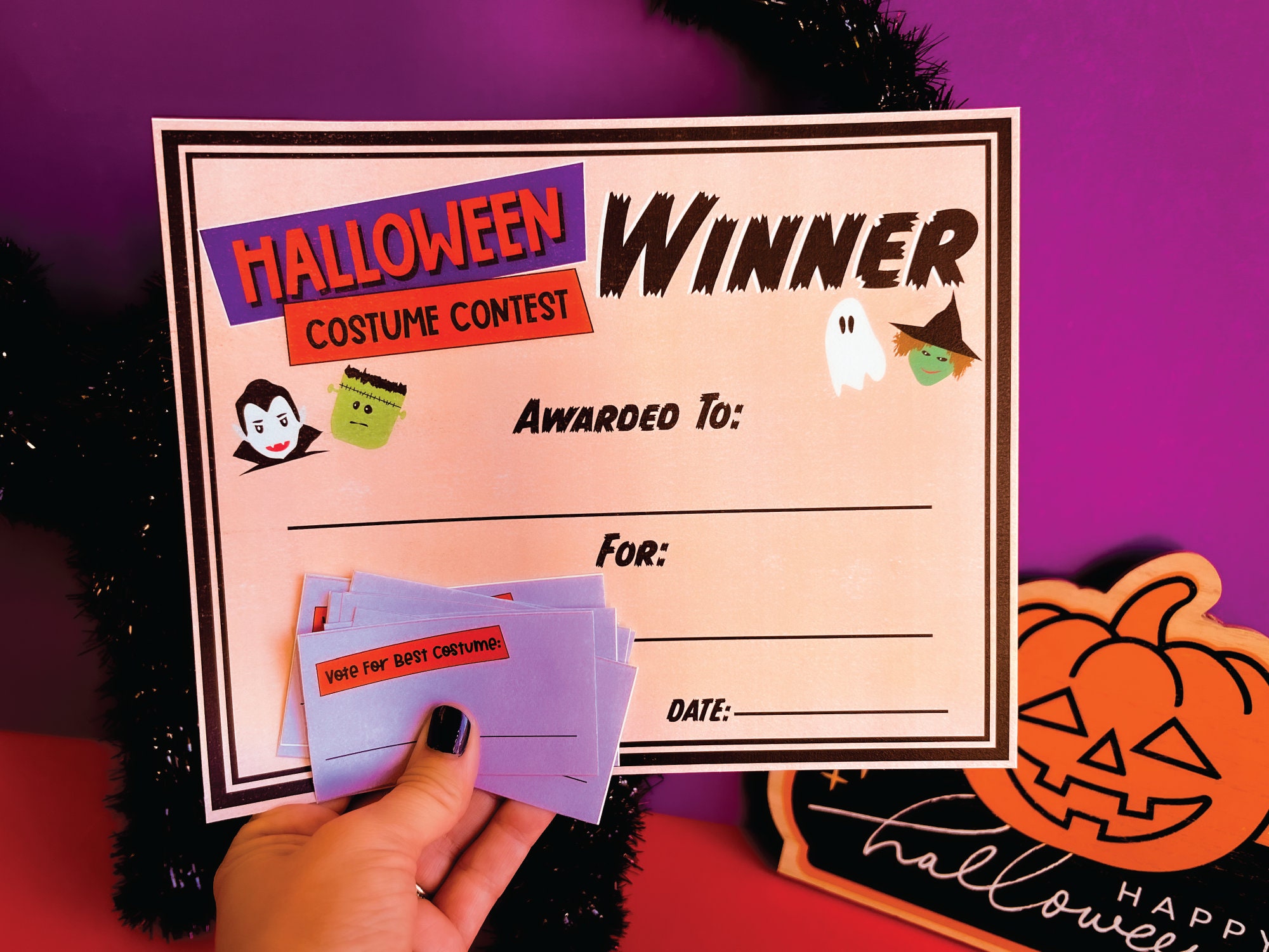 Halloween Costume Contest Printable Bundle, Voting Ballots and Award ...