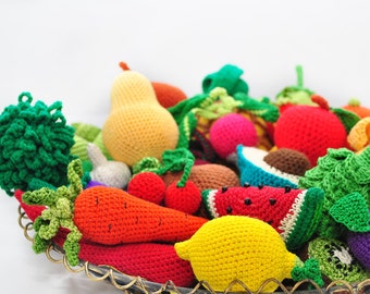 Amigurumi Pattern. 35 Crochet Play Food Patterns. Crochet Pattern Book. Crochet Toy Pattern. Crochet Fruit. Crochet Vegetable.