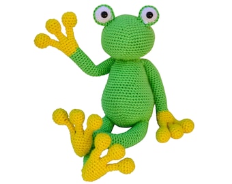 Amigurumi Frog Crochet Pattern, crochet toy pattern, crochet for kids patterns, crochet frog pattern