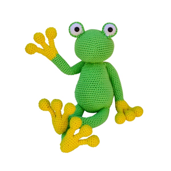 Amigurumi Frog Crochet Pattern, crochet toy pattern, crochet for kids patterns, crochet frog pattern