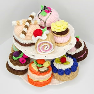 Crochet Play Food 8 modelli di uncinetto per dolci. Modelli di cibo all&#39;uncinetto. Giocattoli per bambini all&#39;uncinetto. Modelli di cibo da cucina all&#39;uncinetto. Amigurumi all&#39;uncinetto