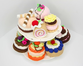 Crochet Play Food 8 Pastry Crochet Patterns. Crochet Food Patterns. Crochet Kids Toys. Play Kitchen Food Crochet Patterns. Crochet Amigurumi