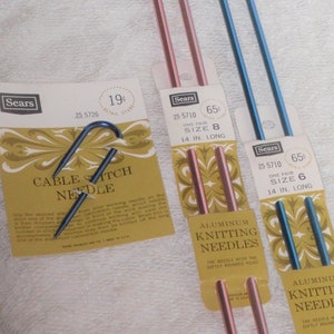 Lot Of Vintage Double Point Knitting Needles Sears Roebuck And Co Size 8, 4  Pair