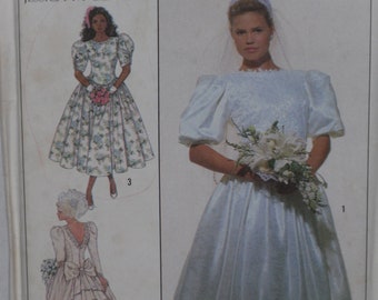Simplicity 9050 Pattern Misses' Brides or Bridesmaid Dress Uncut Size 6 Vintage Bridal Gown