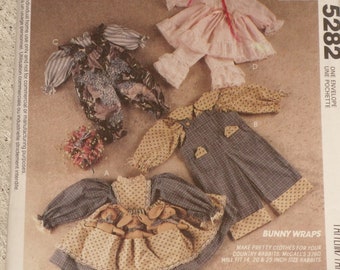 McCall's 5282 Crafts Pattern Bunny Wraps Country Rabbit Garde-robe Vêtements non coupés